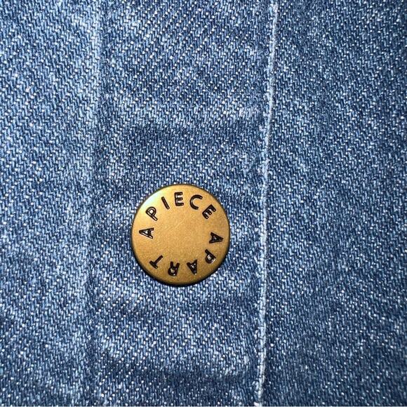 Apiece Apart Arta Marseille Denim Button Front Tank Dress with Belt Size 2 - Picture 5 of 10